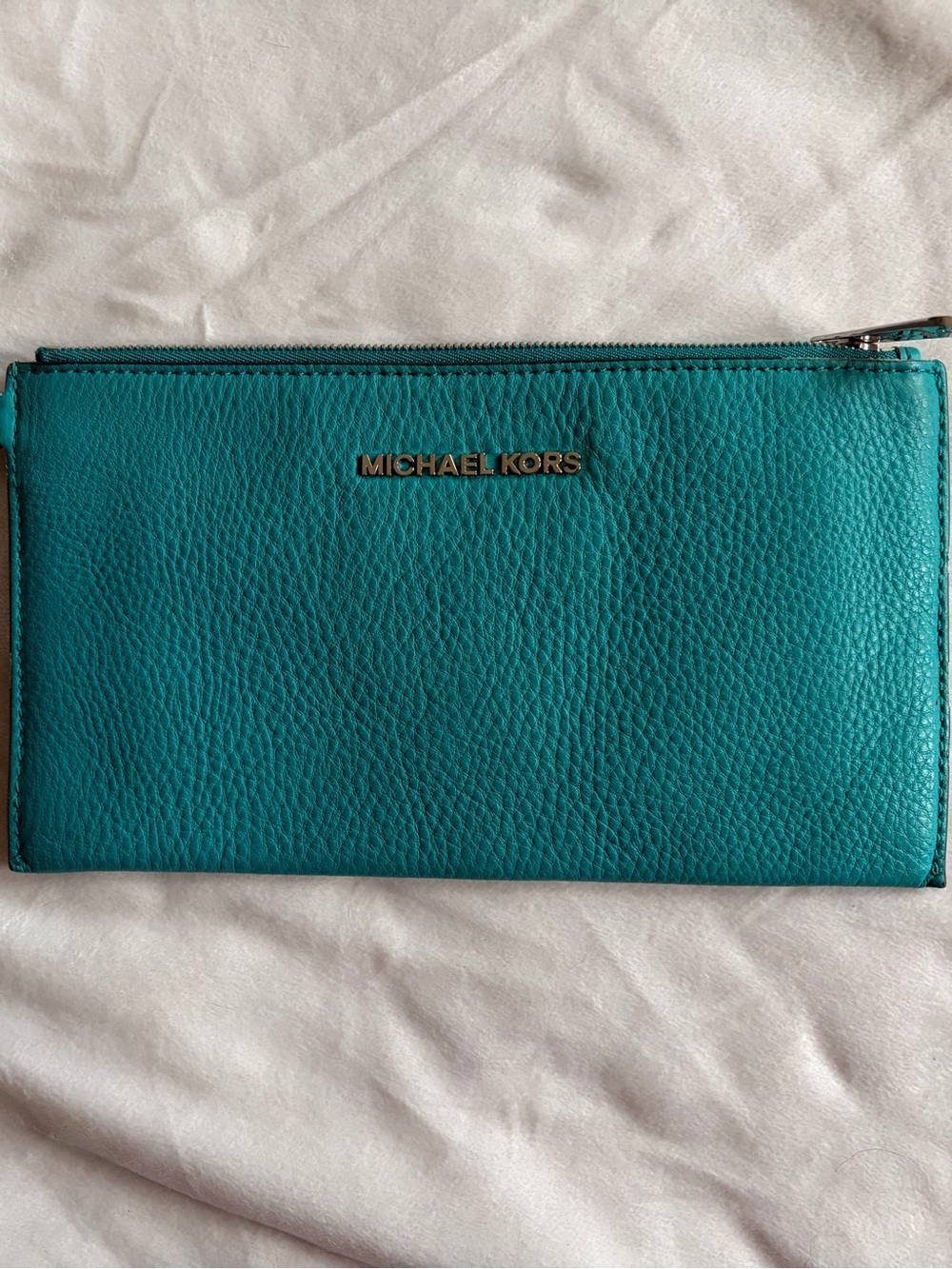Michael Kors Teal Zip Wallet Wristlet